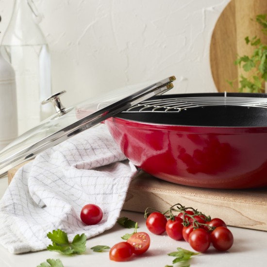 Wokpande, støbejern, 30 cm, Cherry - Staub