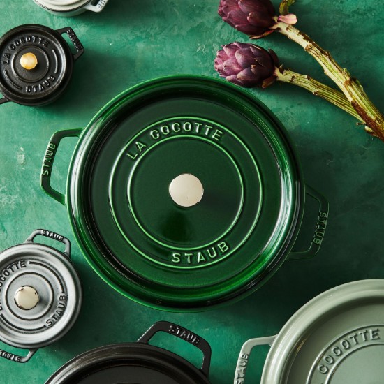 Cast iron Cocotte cooking pot, 24 cm/3.8 l, Basil - Staub