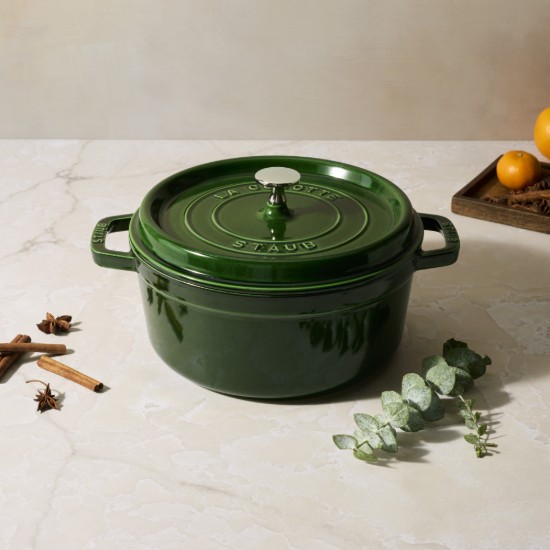 Cast iron Cocotte cooking pot, 24 cm/3.8 l, Basil - Staub