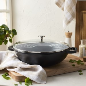 Wok pan, cast iron, 30cm, Black - Staub