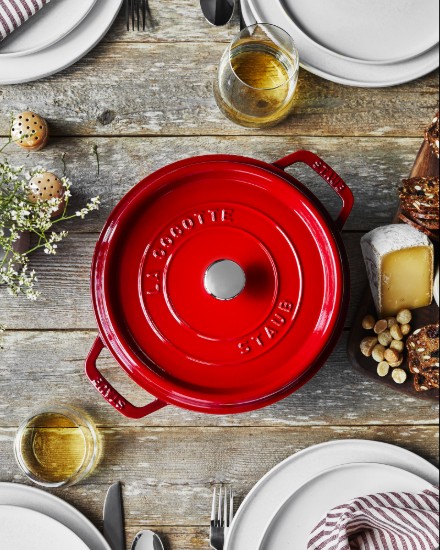 Cast iron Cocotte cooking pot, 24 cm/3.8 l, Cherry - Staub