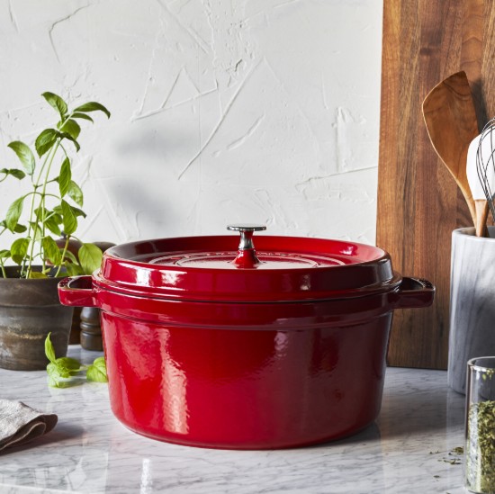 Cocotte cooking pot, cast iron, 28 cm/6.7L, Cherry - Staub