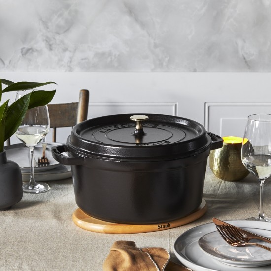 Cocotte cooking pot, cast iron, 28 cm/6.7L, Black - Staub