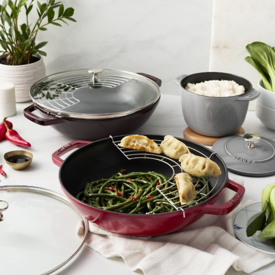 Wok keptuvė, ketaus, 30cm, Grenadine - Staub
