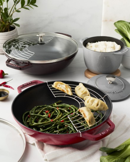 Wok keptuvė, ketaus, 30cm, Grenadine - Staub