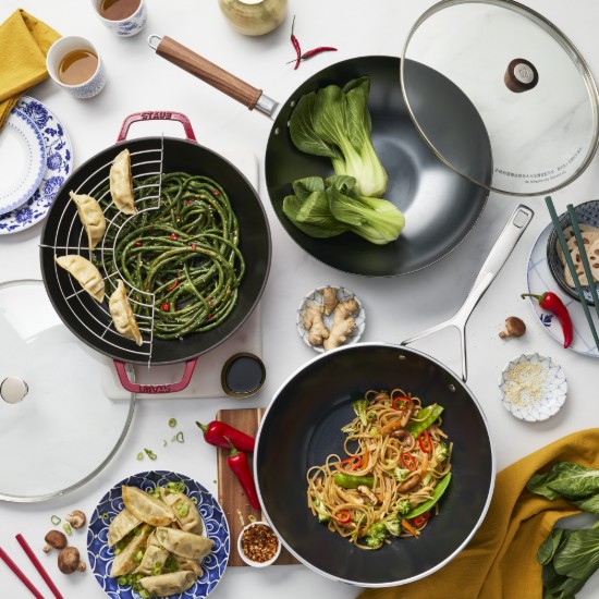 Wok keptuvė, ketaus, 30cm, Grenadine - Staub
