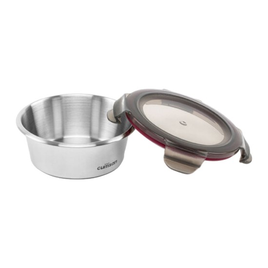 Round food storage container, stainless steel, 300ml, "Flora" - Cuitisan
