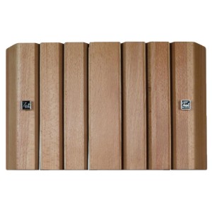Wall-mounting knife holder, beech wood, with 6 slots - Grunwerg