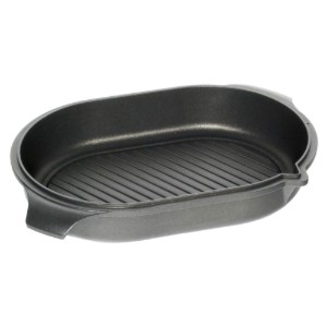 Låg med grilloverflade til stegepande, aluminium, 32 x 22 cm - AMT Gastroguss