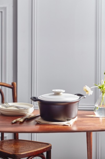 Keramikinis Cocotte puodas, 28,5 cm / 4 l, "Sublime +", White&Slate – Emile Henry