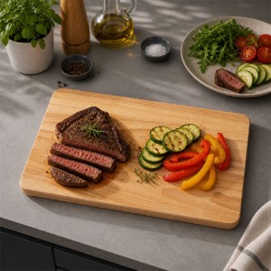 Chopping board, rubber tree wood, 45 x 27 cm, 2.5 cm thick - Kesper