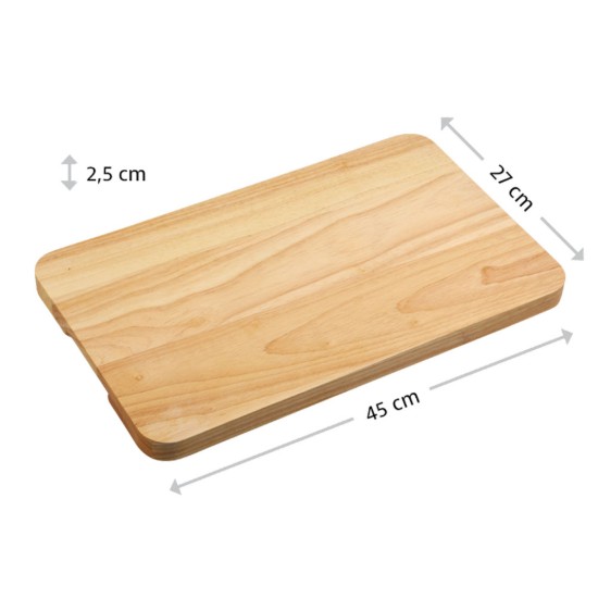 Chopping board, rubber tree wood, 45 x 27 cm, 2.5 cm thick - Kesper