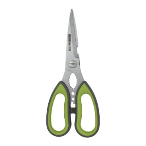 Kitchen scissors with soft touch handles, 21 cm, Grey/Green - Grunwerg