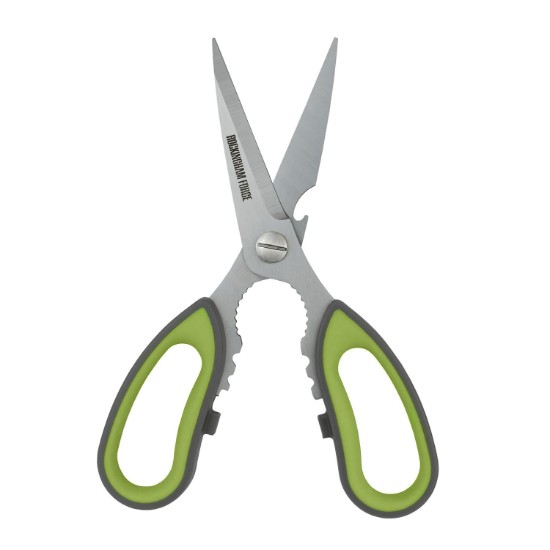 Kitchen scissors with soft touch handles, 21 cm, Grey/Green - Grunwerg