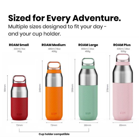 Flixkun tal-ilma ROAM, azzar li ma jissaddadx, 835 ml, Forest Green - Ion8