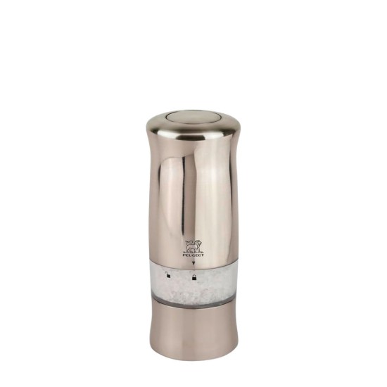 Electric salt mill, 14 cm, "Zeli Z", Brushed Chrome - Peugeot