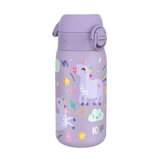 Bouteille d’eau pour enfants, acier inoxydable, 400 ml, Periwinkle, Unicorns - Ion8