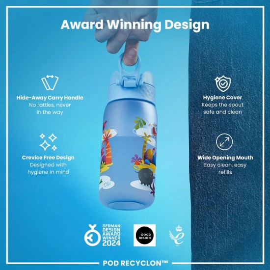 Flixkun tal-ilma għat-tfal, recyclon, 350 ml, Safari - Ion8