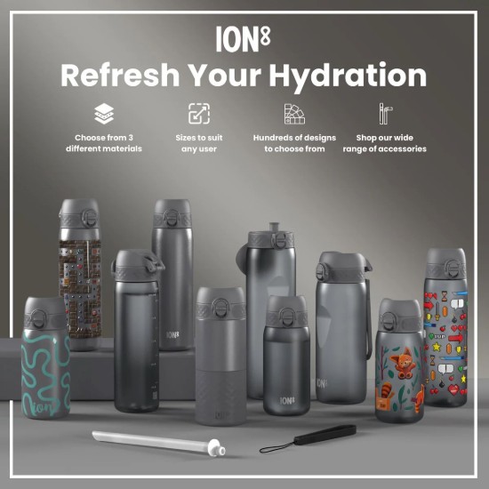 Flixkun tal-ilma SLIM għat-tfal, recyclon, 500 ml, Sport Cars - Ion8