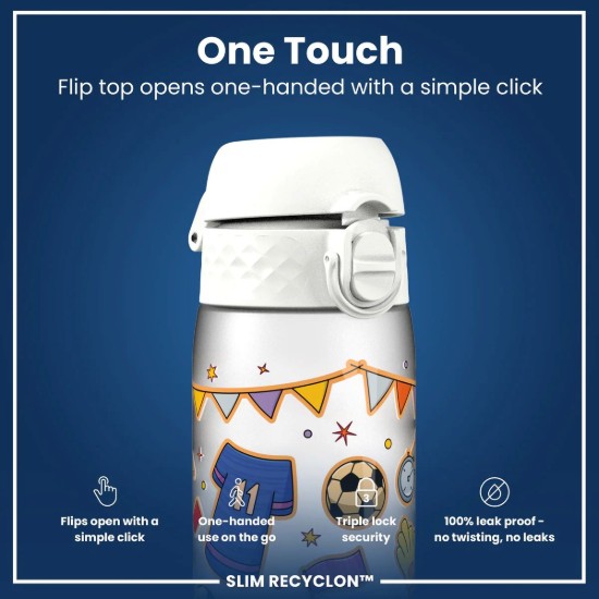 Flixkun tal-ilma SLIM għat-tfal, recyclon, 500 ml, Football - Ion8