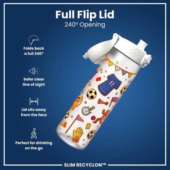 Flixkun tal-ilma SLIM għat-tfal, recyclon, 500 ml, Football - Ion8