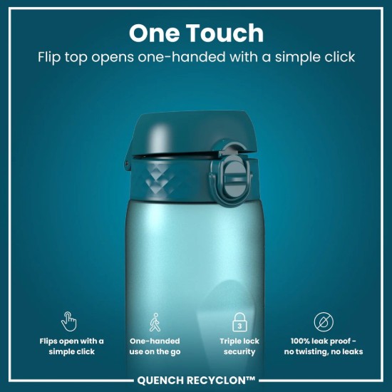 Μπουκάλι νερού Times To Drink, recyclon, 1L, Teal&Blue - Ion8