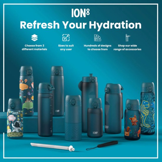 Μπουκάλι νερού Times To Drink, recyclon, 1L, Teal&Blue - Ion8