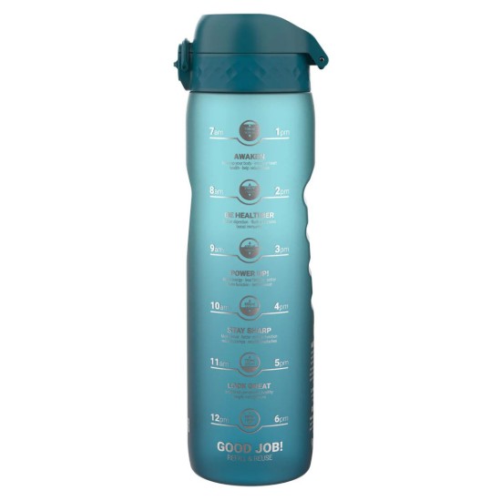 Μπουκάλι νερού Times To Drink, recyclon, 1L, Teal&Blue - Ion8