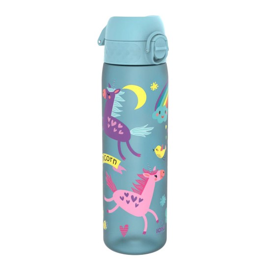 SLIM børnevandflaske, recyclon, 500 ml, Blue Unicorns - Ion8