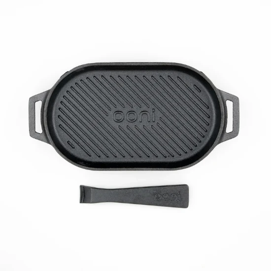 Oval cast iron frying pan, 31 x 15.9 cm, "Grizzler" - Ooni