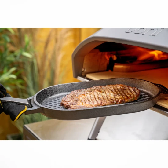 Oval cast iron frying pan, 31 x 15.9 cm, "Grizzler" - Ooni