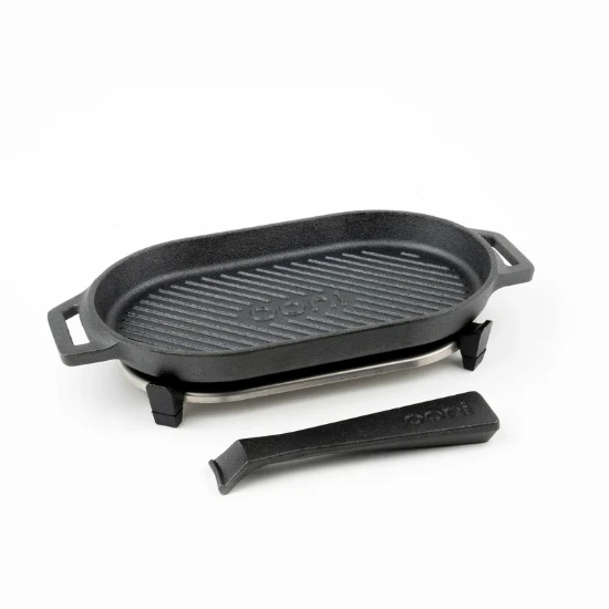 Oval cast iron frying pan, 31 x 15.9 cm, "Grizzler" - Ooni