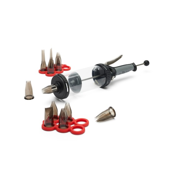 "Le Tube Pro" pastry set with pastry syringe, 4 tubes and 12 pastry nozzles  - de Buyer