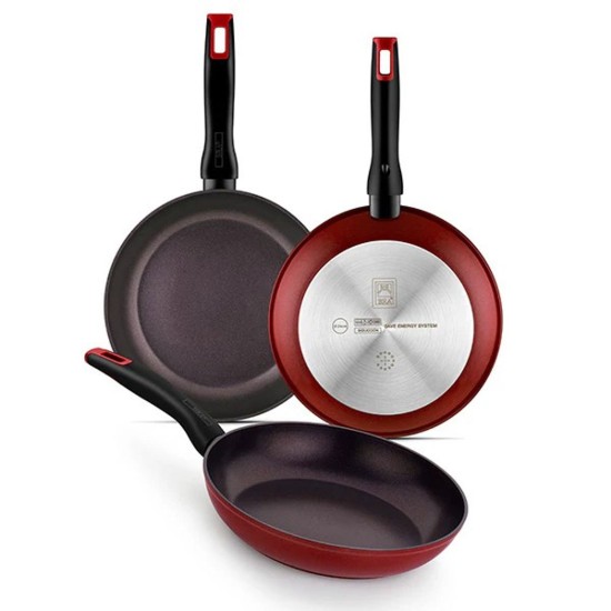 3-piece frying pan set, aluminum, "Red Diamond" - BRA