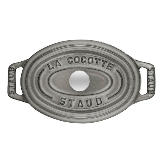 Mini-Cocotte οβάλ κατσαρόλα από χυτοσίδηρο 11 cm/0,25 l, <<Γκρι γραφίτη>> - Staub