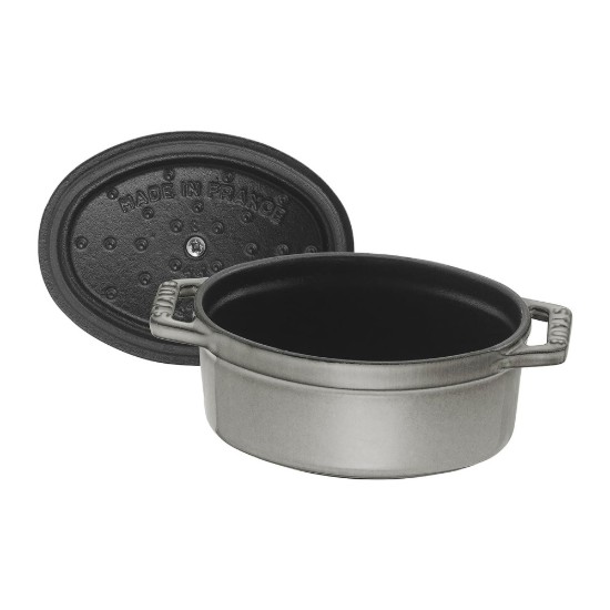 Mini-Cocotte οβάλ κατσαρόλα από χυτοσίδηρο 11 cm/0,25 l, <<Γκρι γραφίτη>> - Staub