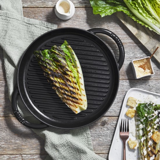 Grill pan, 26 cm, cast iron, Black - Staub
