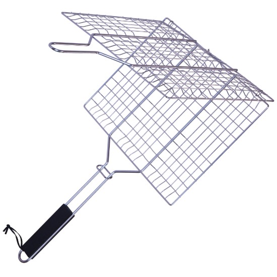 Foldable grill for steak and burgers, stainless steel - Zokura