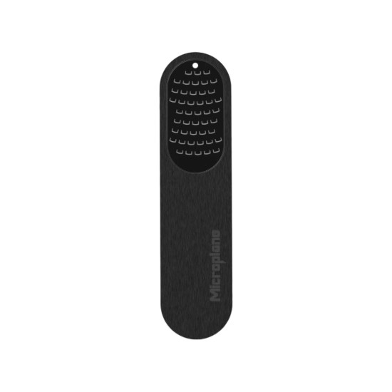 5 parçalı PVD kaplamalı paslanmaz çelik bar gereçleri seti, ahşap bloklu, "Style Line", Black - Microplane