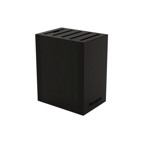5 parçalı PVD kaplamalı paslanmaz çelik bar gereçleri seti, ahşap bloklu, "Style Line", Black - Microplane