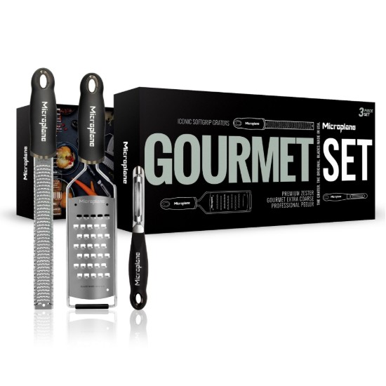 Set of 3 'Gourmet' utensils, stainless steel - Microplane
