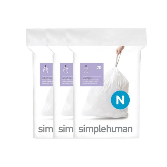 Sopsäckset, kod N, 45-50 L/ 60 st, plast - simplehuman