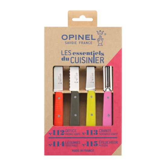 4-piece knife set, stainless steel, "Les Essentiels" - Opinel