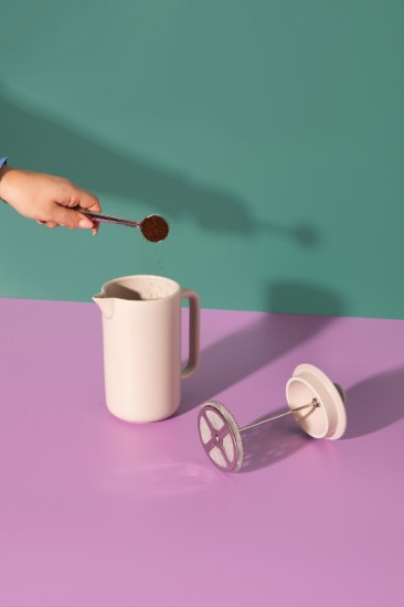 Caffettiera French Press, ceramica, 1 L, "Arezzo", Latte – La Cafetière
