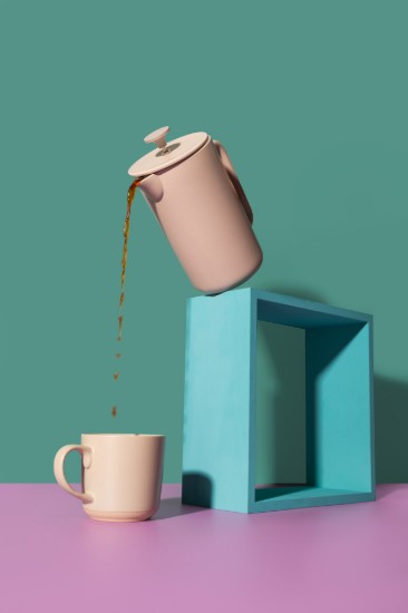 Caffettiera French Press, ceramica, 1 L, "Arezzo", Latte – La Cafetière