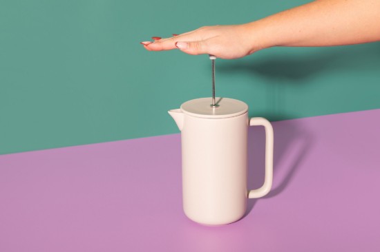 Caffettiera French Press, ceramica, 1 L, "Arezzo", Latte – La Cafetière
