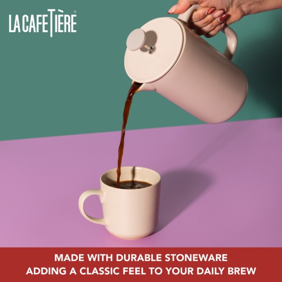 Caffettiera French Press, ceramica, 1 L, "Arezzo", Latte – La Cafetière