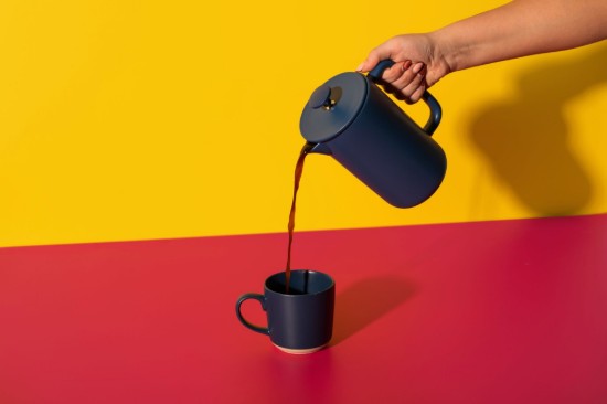Caffettiera French Press, ceramica, 1 L, "Arezzo", Navy – La Cafetière