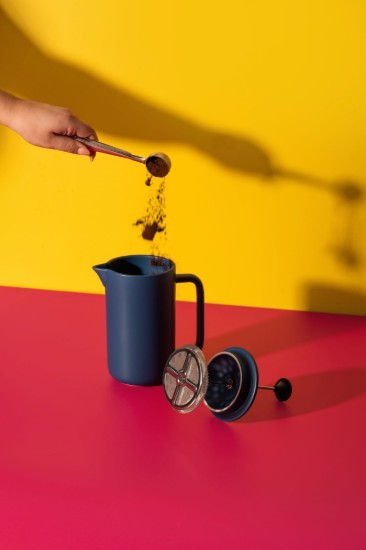 Caffettiera French Press, ceramica, 1 L, "Arezzo", Navy – La Cafetière