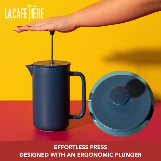Caffettiera French Press, ceramica, 1 L, "Arezzo", Navy – La Cafetière